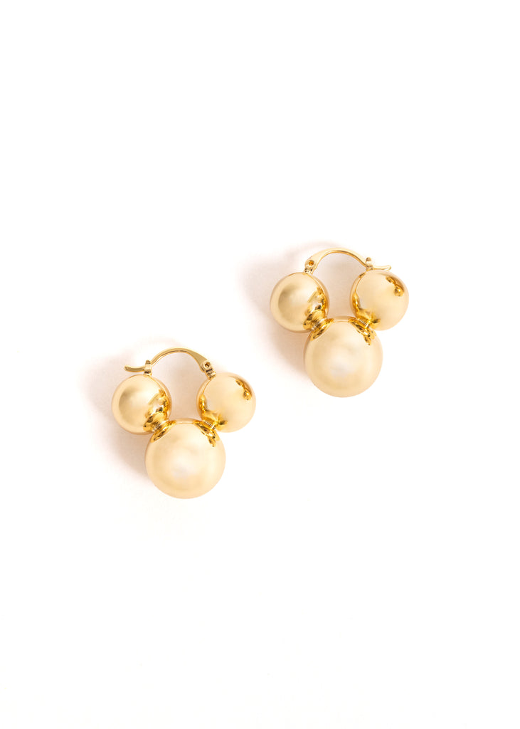 Gold Ball Earring