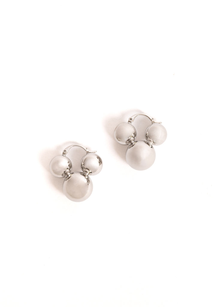 Silver Ball Earring