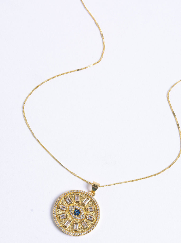 Mariana Evil Eye Medallion Necklace