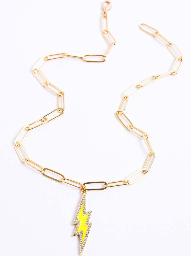 Neon Bolt Necklace