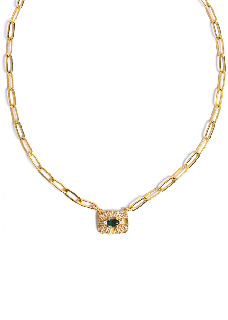 Emerald Evil Eye Necklace